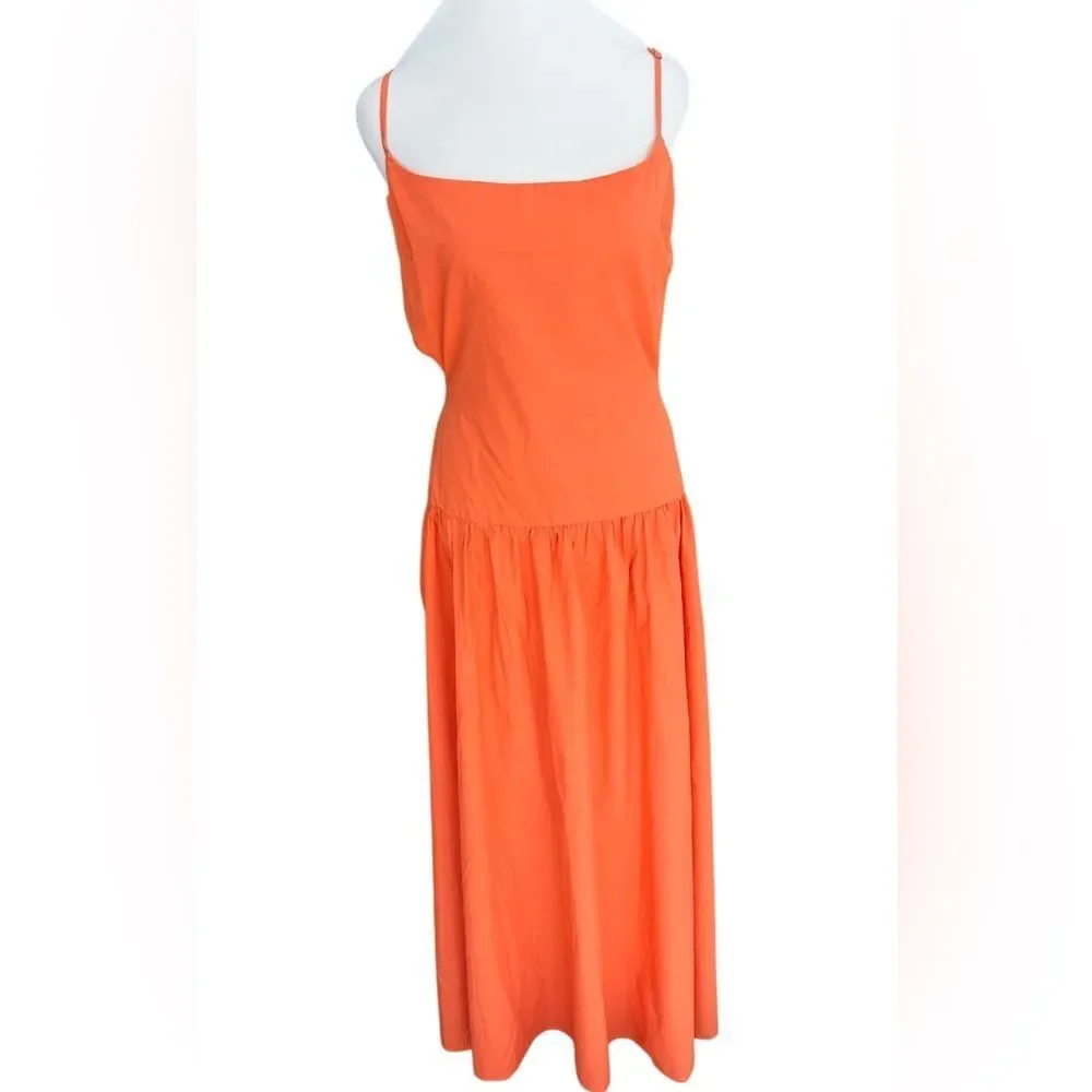 New with tag Abercrombie & Fitch orange drop waist cutout maxi dress size XLT.